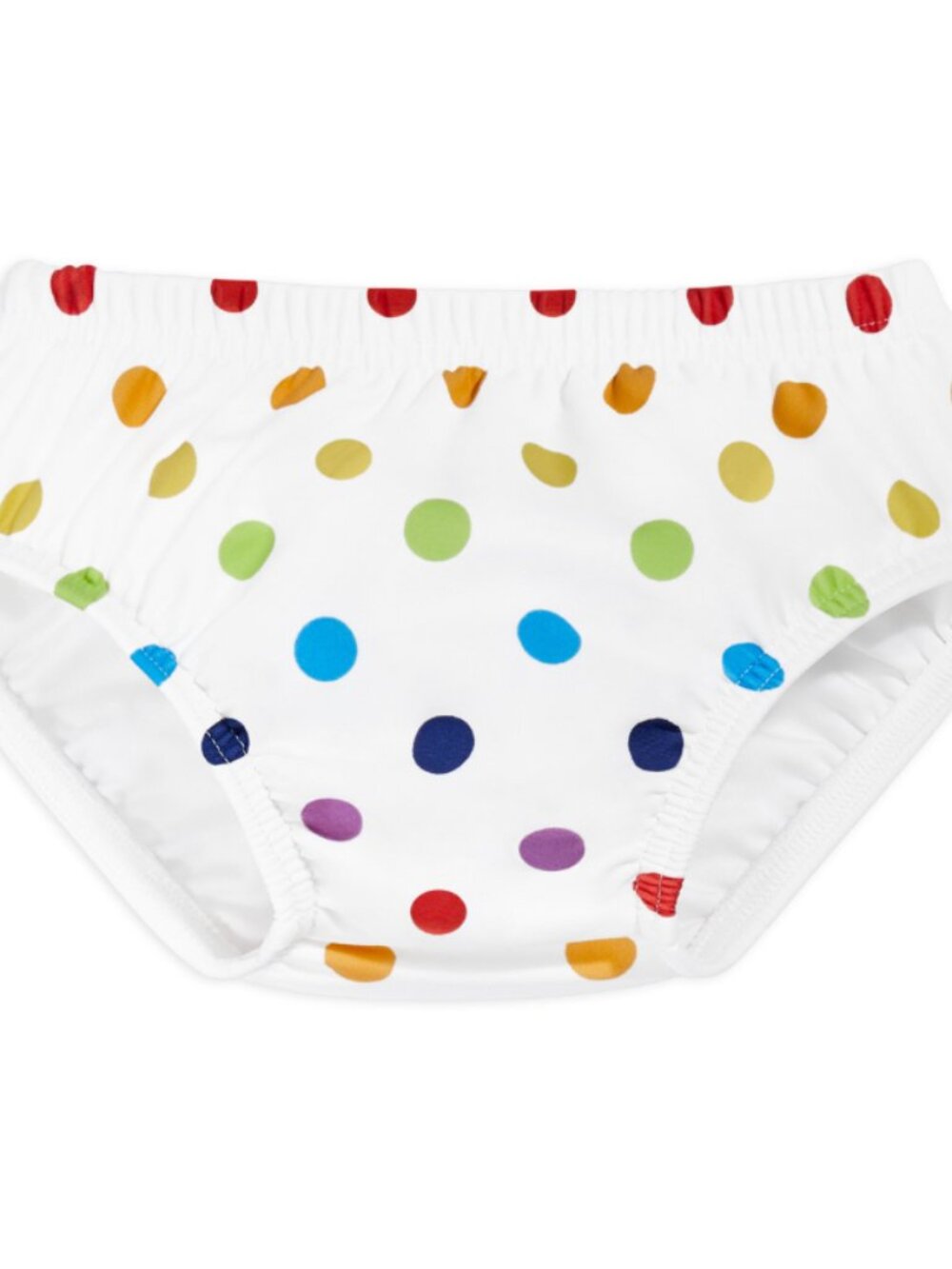 Primary White Multicolor Polka Dot Swim Diaper, size 2